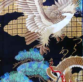 japanese man's kimono detail of fabric