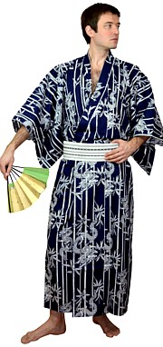Japanese man's traditional cotton  kimono