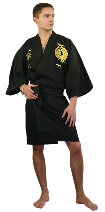 japanese embroidered  short kimono TIGE for man