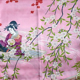 japanese silk kimono detail of design
