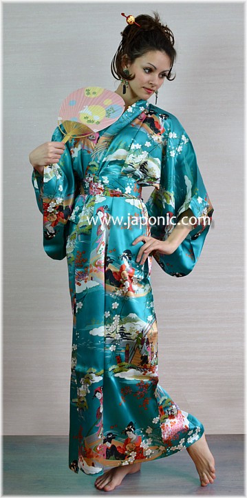 japanese pure silk kimono gown