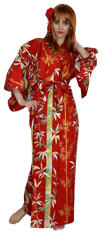 japanese woman's cotton yukata (summer kimono)