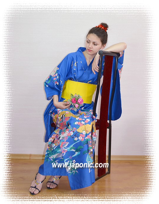japanese kimono with very long sleeves, cotton 100%
