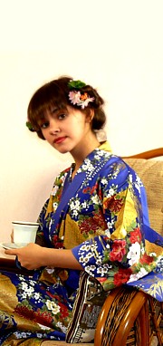 japanese woman's pure cotton kimono