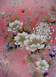 silk kimono  fabric, pink color