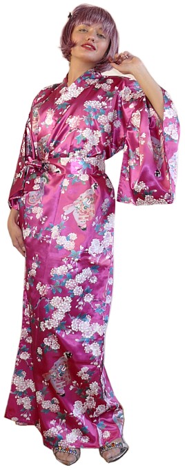 japanese woman's silk kimono