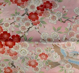 japanese silk kimono design of silk fabric