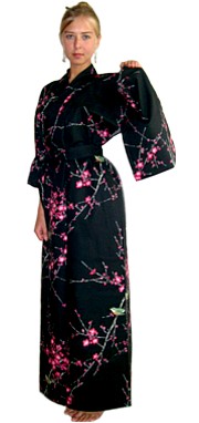 japanese woman's traditional cotton kimono