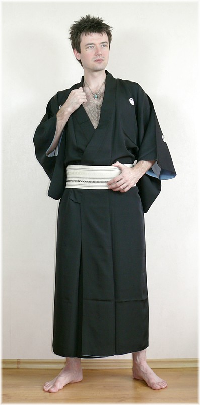 japanese traditional outfit: silk kimono and obi belt