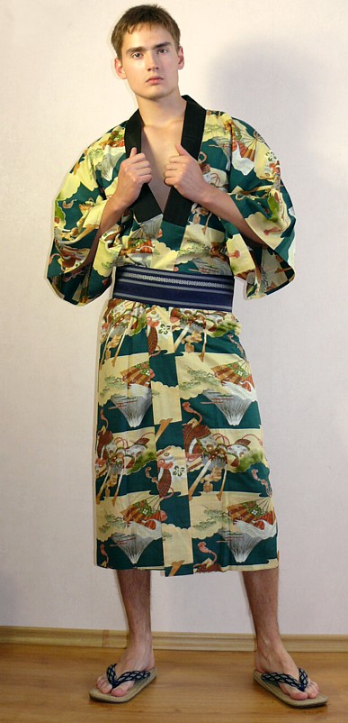 japanese man's traditional clothes and shoes