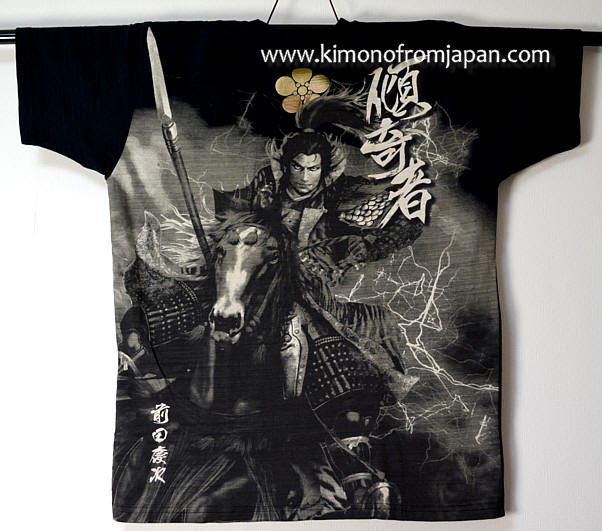 japanese designer t-shirt with image of a samurai warrior lord