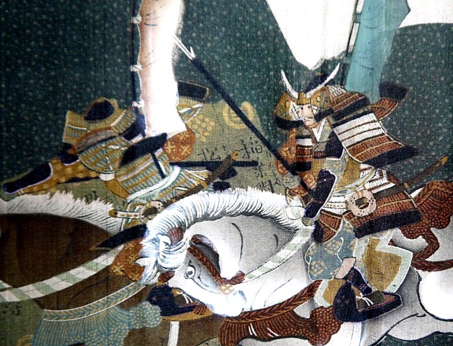 japanese haori lining hand painted with samurai scene