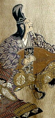japanese man silk kimono jacket with samurai family crest 