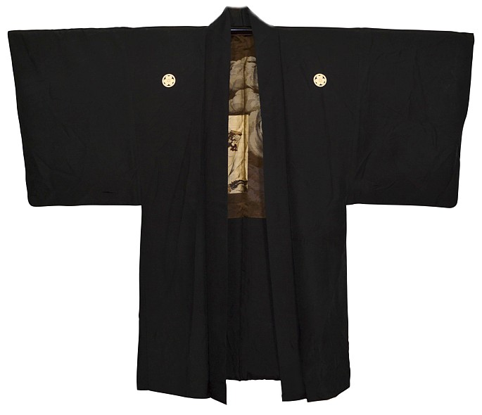 japanese traditional outfit: man's silk haori jacket