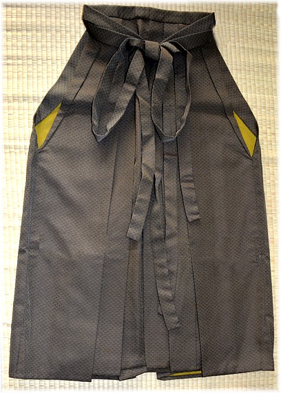 japanese traditional outfit: silk hakama pants, vintage