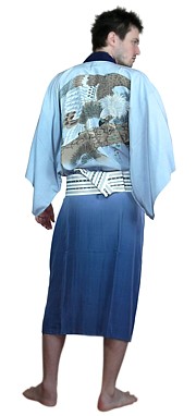 japanese traditional man's silk kimono, 1950's