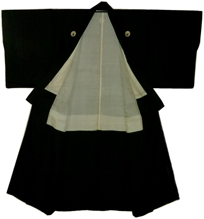 japanese black silk man's kimono