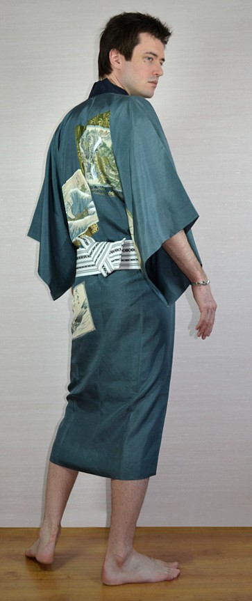 japanee man's silk traditional kimono, vintage