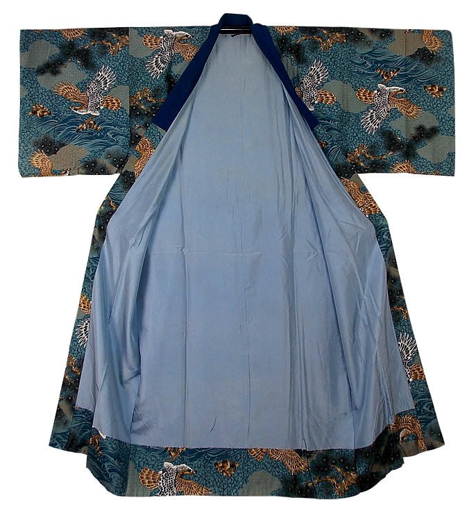 japanese man's vintage silk kimono with lining