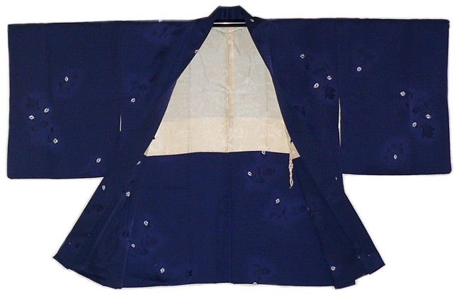 Japanese traditional outfit: woman's haori, silk kimono jacket, 1950's