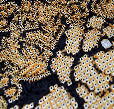 japanese silk haori jacket detail of fabric