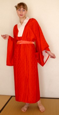 japanese lady's silk under-kimono, antique 