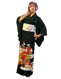 japanese black formal kimono
