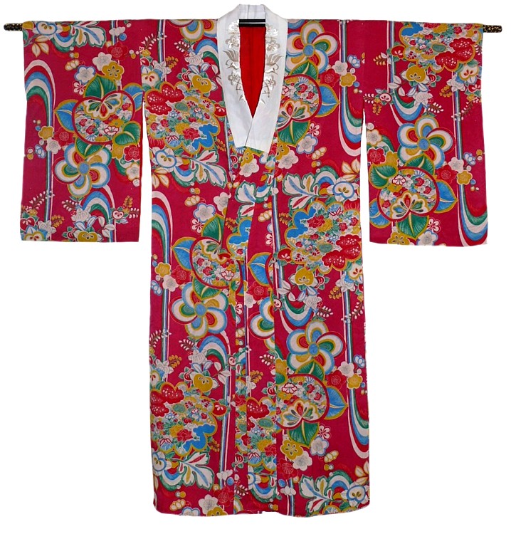 japanese lady's silk kimono, antique