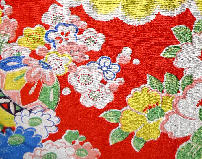 japanese antique kimono fabric: detail