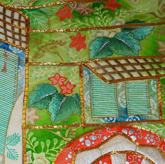 japanese kimono vintage: detail of embroidery