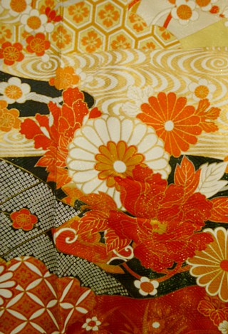 japanese traditional kimono: detail of design