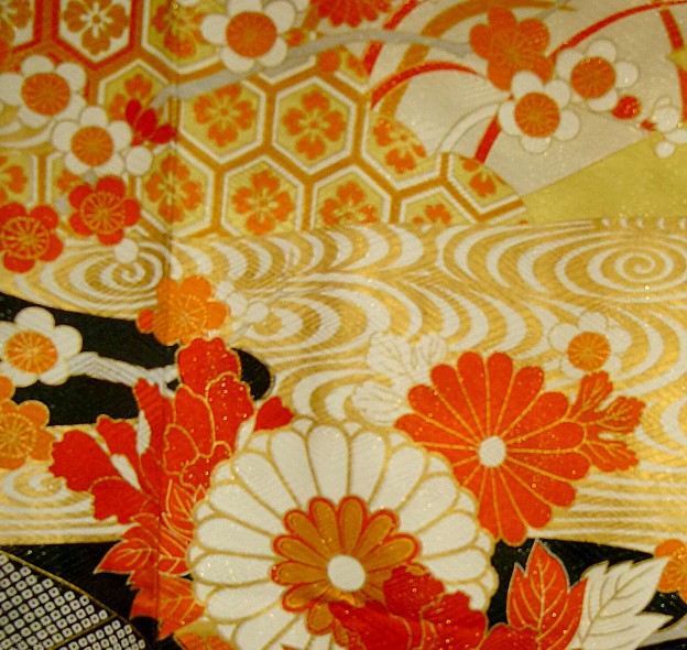 japanese traditional kimono: detail of design