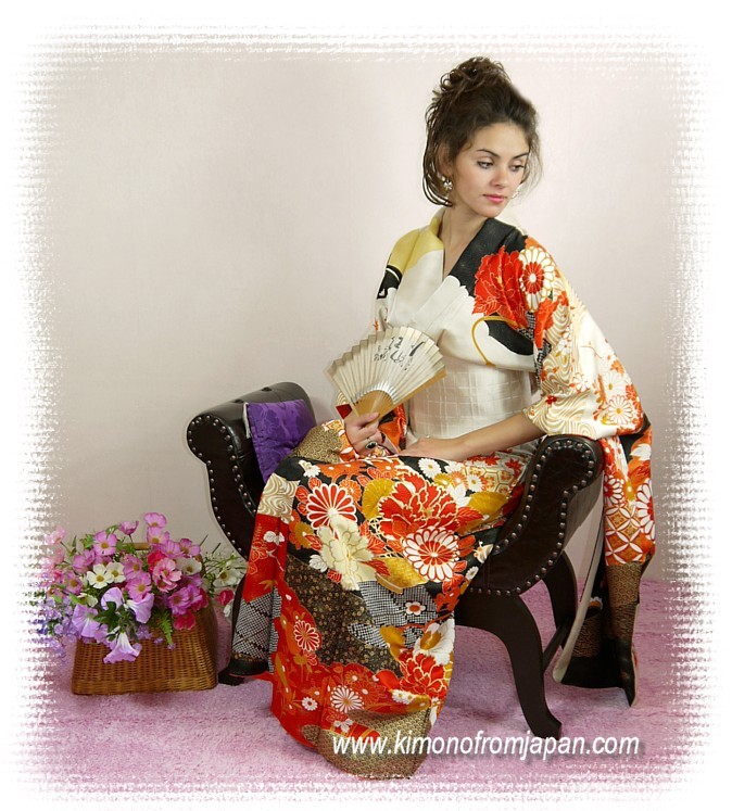 japanese traditional kimono, vintage, 1960's