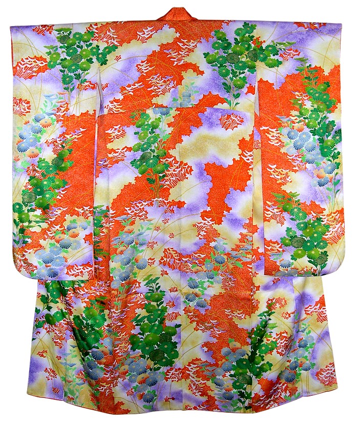 japanese silk hand painted kimono furisode