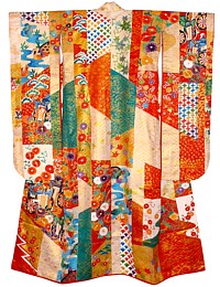 japanese wedding silk kimono, vintage