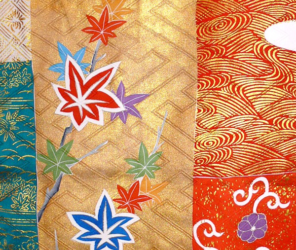 japanese silk kimono pattern detail 