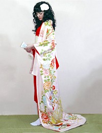 japanese traditional silk kimono gown
