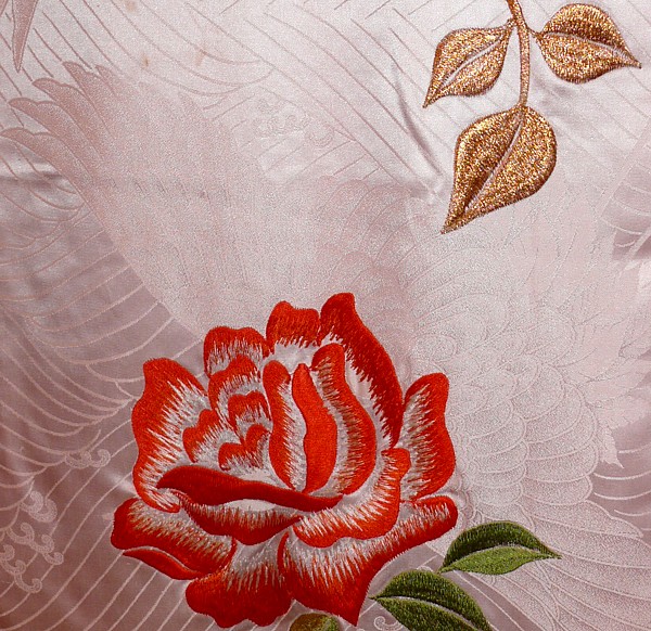 Japanese kimono: detail of embroidery