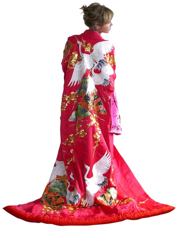 japanese wedding kimono gown 1970's