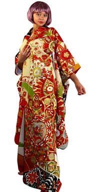 japanese woman's silk hand painted shibori kimono