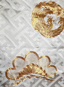 detail of wedding kimono fabric pattern