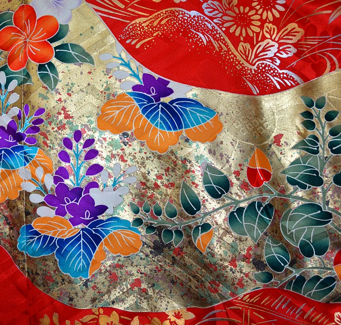 detail of kimono fabric design