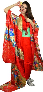 japanese woman's silk kimono furisode. The Kimono From Japan Online Store