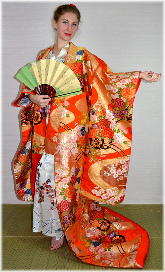 japanese wedding kimono gown, vintage