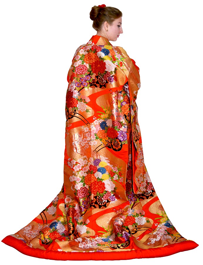 japanese woman's wedding kimono gown